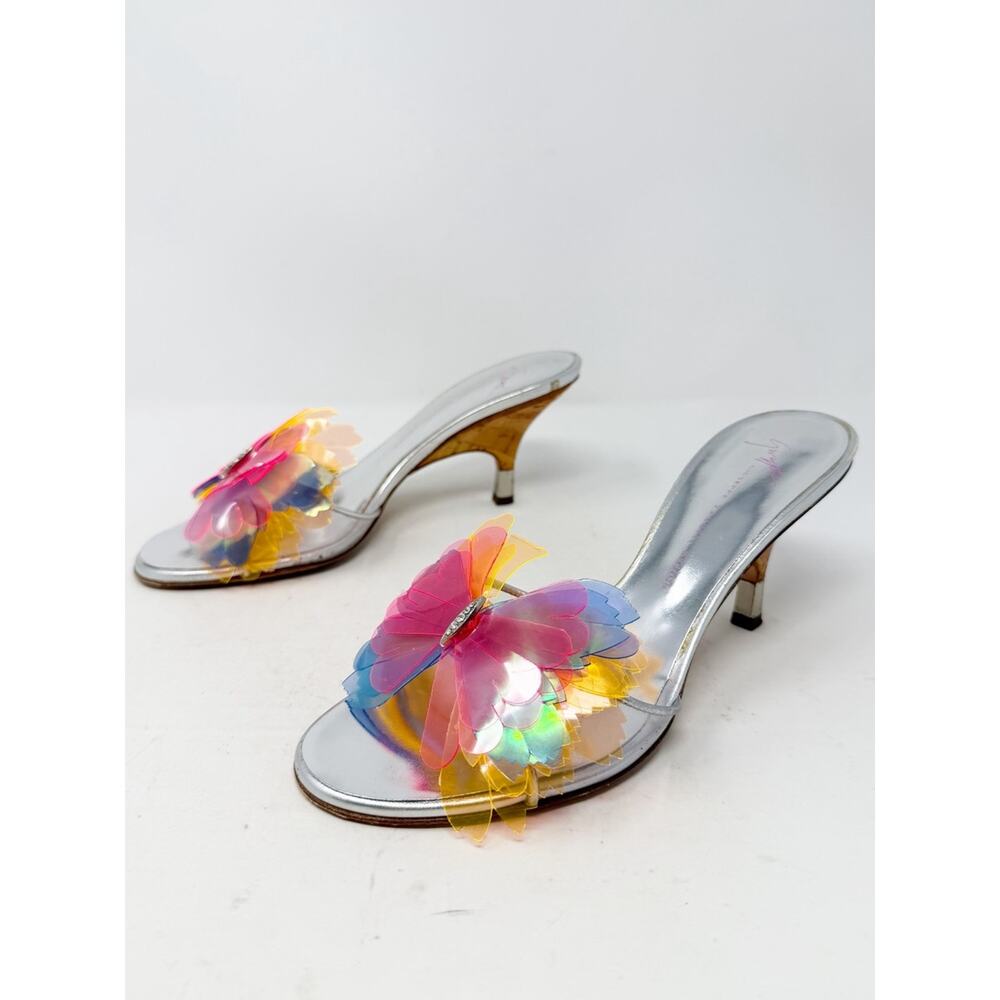 Giuseppe Zanotti Vintage Rare Butterfly Mule Heels Womens Size EU 37 - Picture 2 of 11